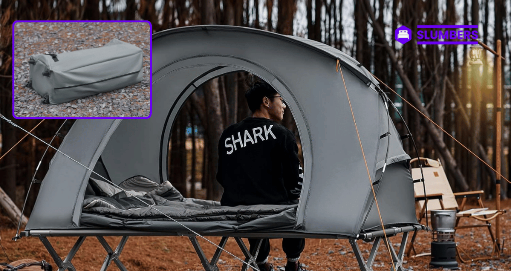 Lit de camp avec tente intégrée