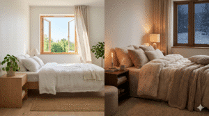 Couette été vs couette hiver : grammage, garnissage et guide de choix